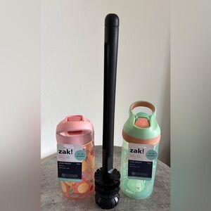 Zak! 16 oz Leak-Proof Water Bottles Pink & Green Zak! Bottle Brush Straw Cleaner